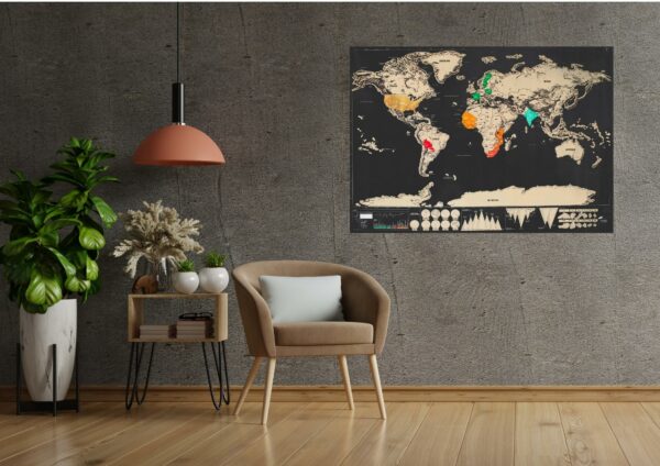 mapa zdrapka świata prezent dla podróżnika co kupić