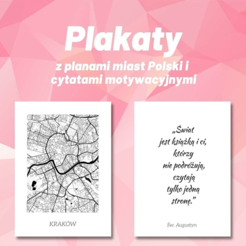 plakaty plany miast mapy polski baner